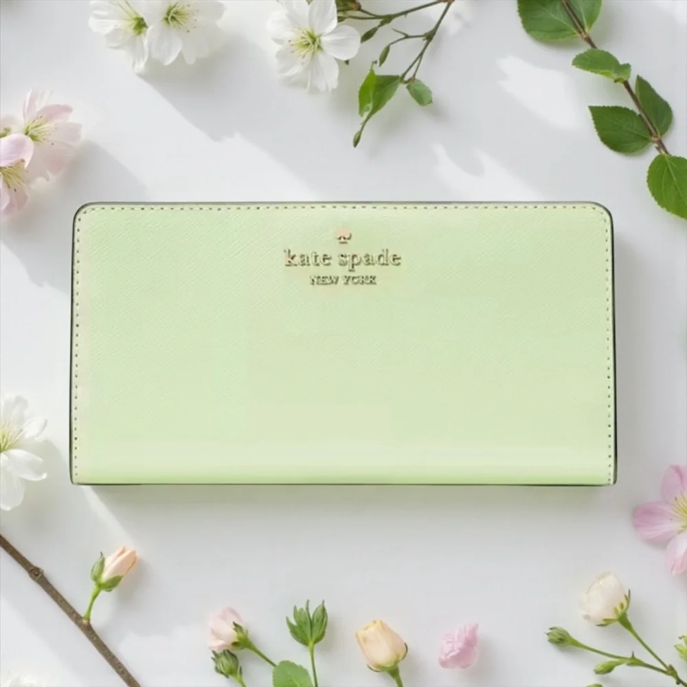💚♠️💚KATE SPADE💚♠️💚Matcha Latte Madison Large Slim Bifold Wallet/NWT